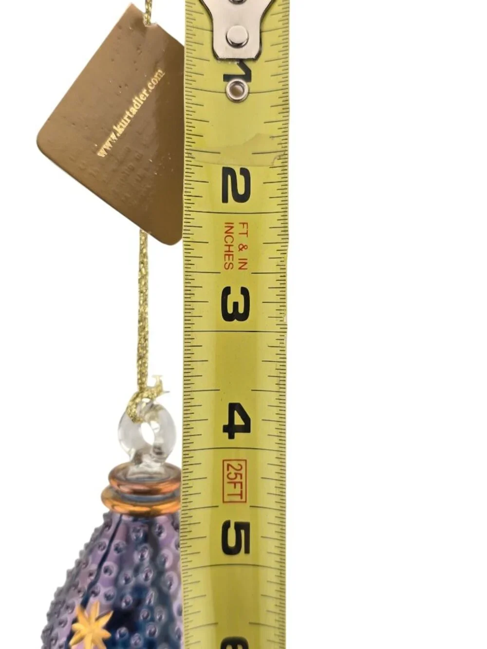 Kurt Adler Luxor Purple & Gold Glass Ornament Crystal Drop Egyptian 24-kt accent